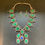 Thumbnail: Vintage 1970’s Sterling Silver Malachite and Lapis Squash Blossom Necklace