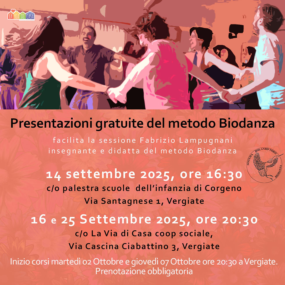 PRESENTAZIONI GRATUITE DEL METODO BIODANZA