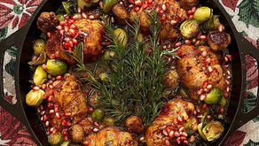 Pomegranate Balsamic Sausage-Stuffed Chicken Thighs