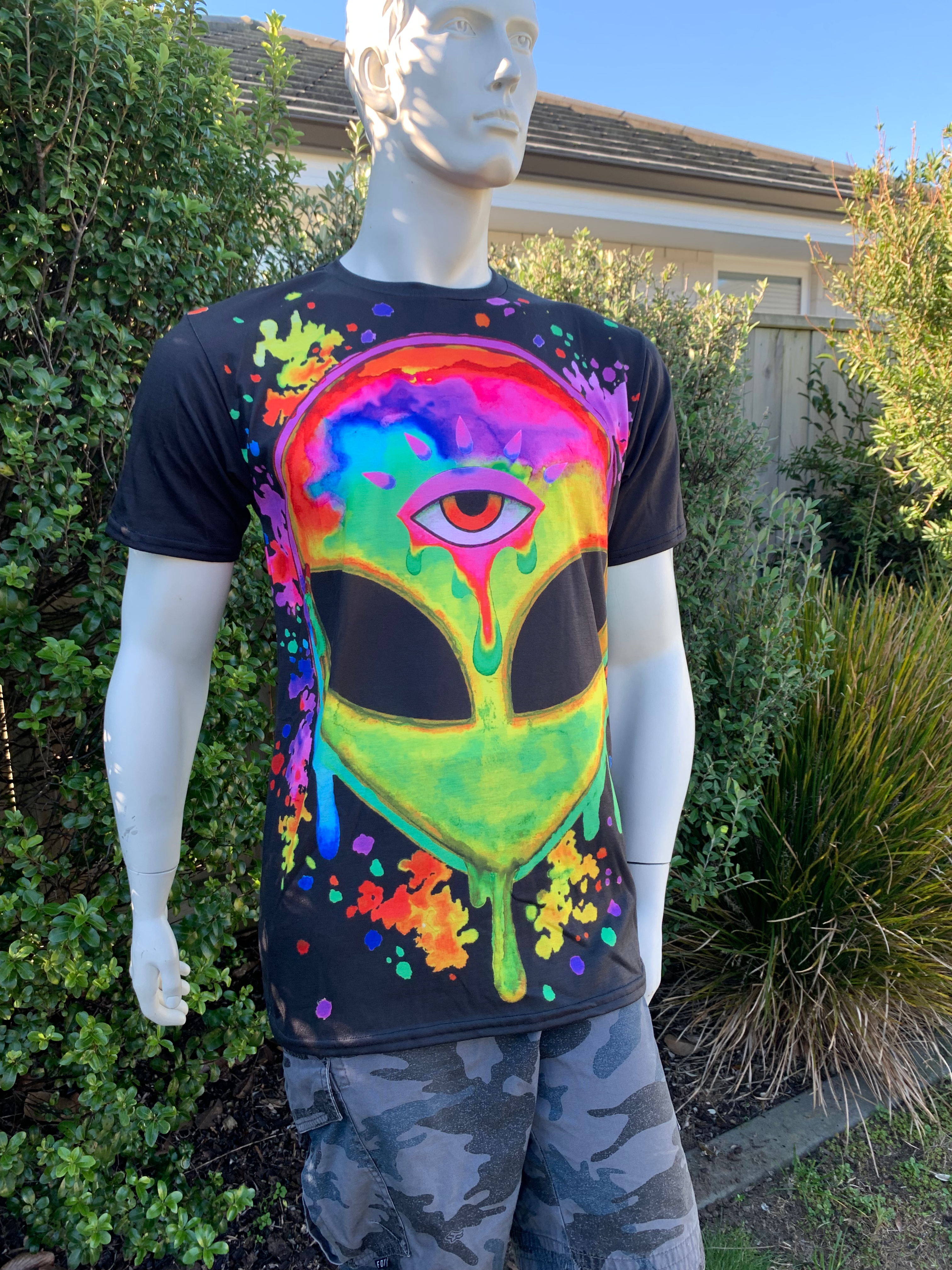 Splatter Alien Mens T-shirt