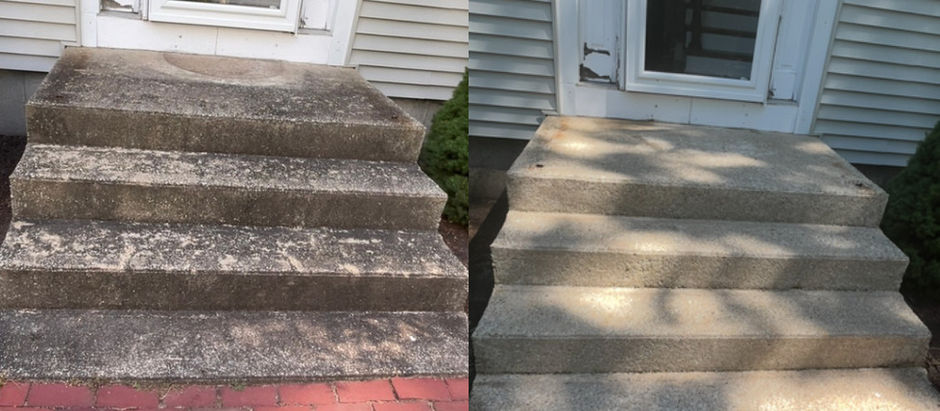 Concrete Steps Soft Wash in Marshfield, MA - Jack of All Pressure
