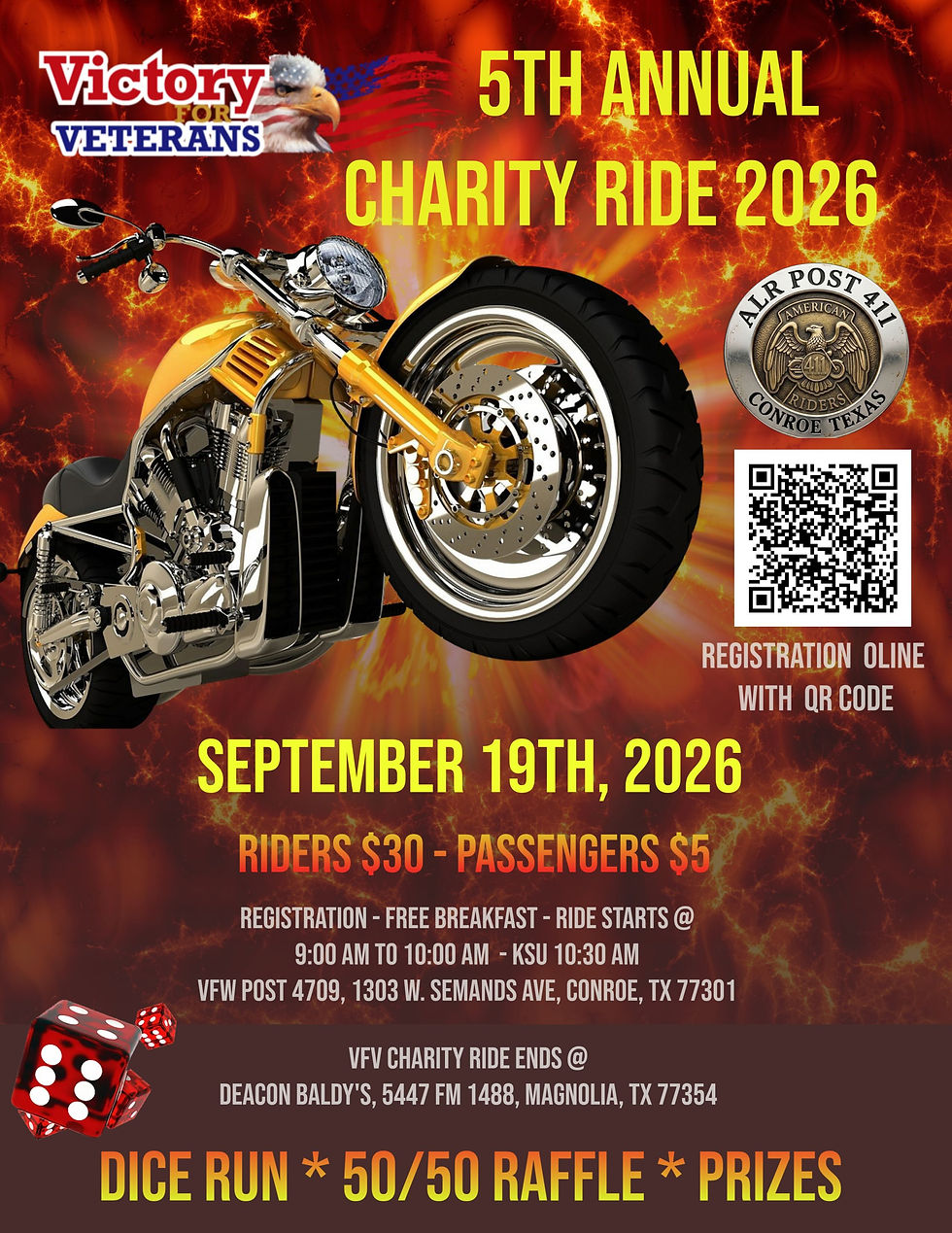 Conroe Area Charity Motorcycle Ride - September 19, 2026