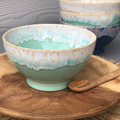 Purewood serveerbord met Portugese bowl, handgeschilderd