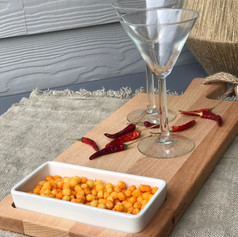 Purewood serveerplank met 1 borrelbakje