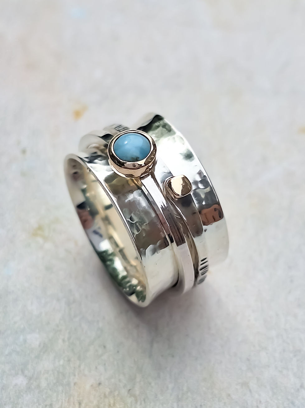 Thumbnail: Larimar Rivet Spinner Ring