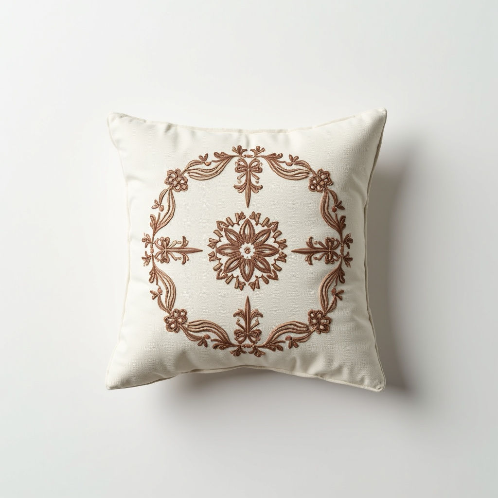 Embroidered Throw Pillow