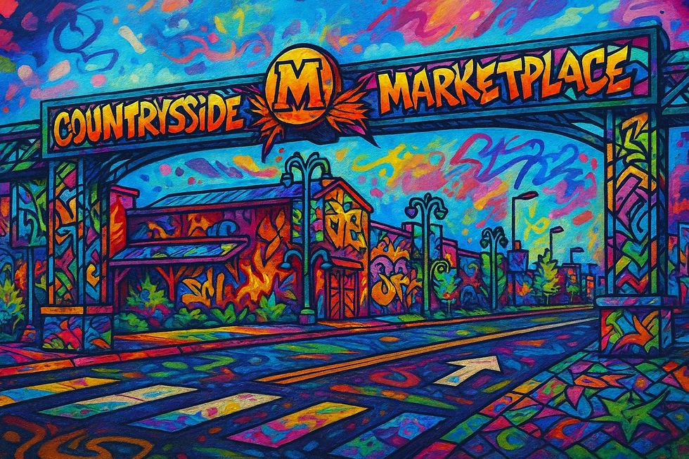 Eye-level view of a busy Menifee street with local shops