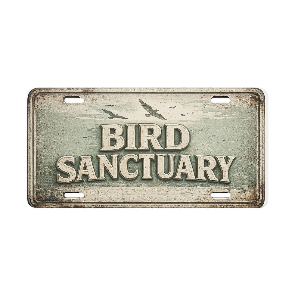 Thumbnail: Vanity license plate-Bird sanctuary tag