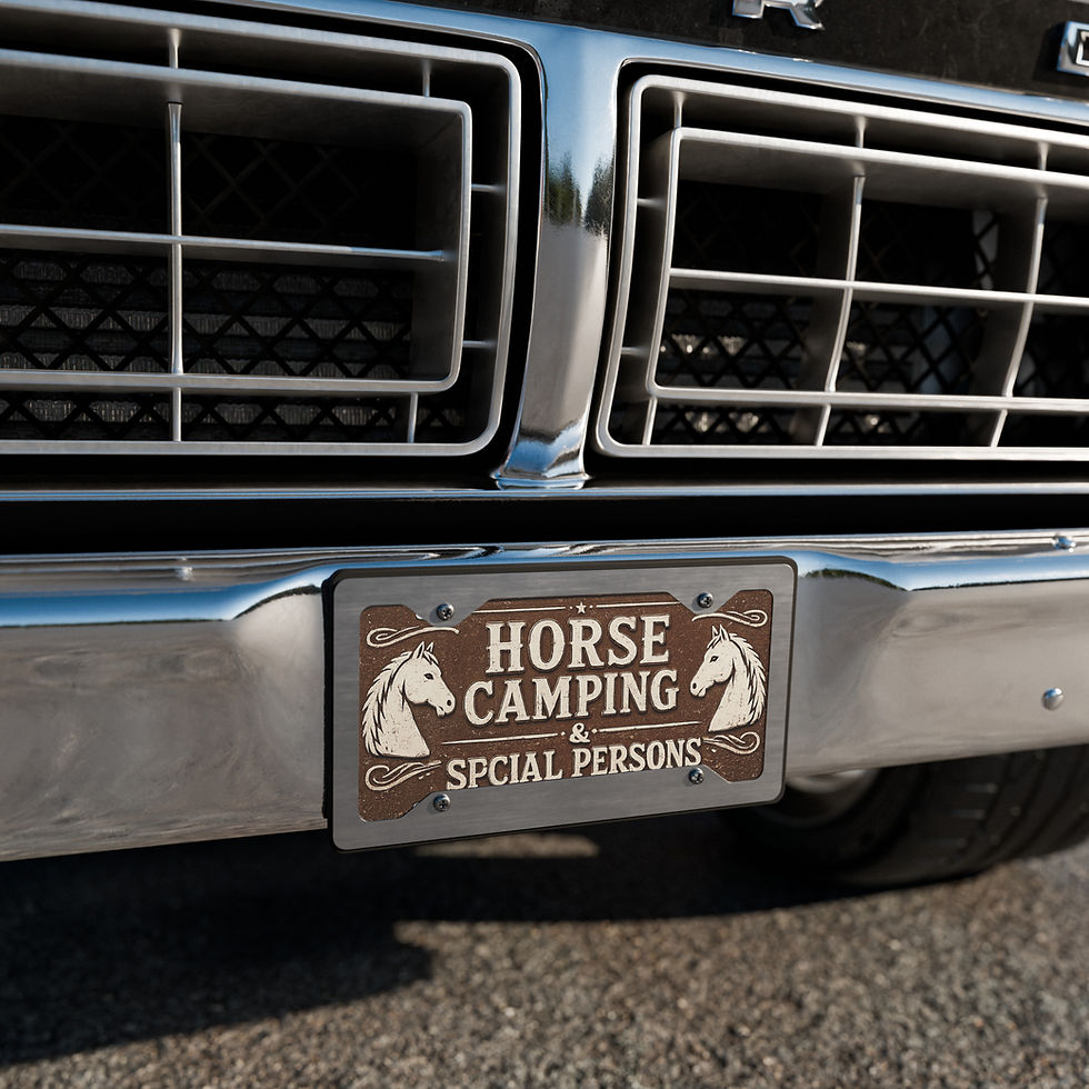 Thumbnail: Vanity license plate- Horse Camping