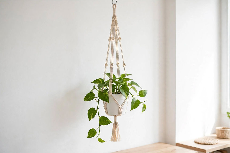 boho plant hanger, macrame plant hanger uk, handmade plant hanger, cotton rope plant holder, hanging planter indoor, boho hom