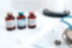 Medical vials and equipment used for IV hydration therapy.