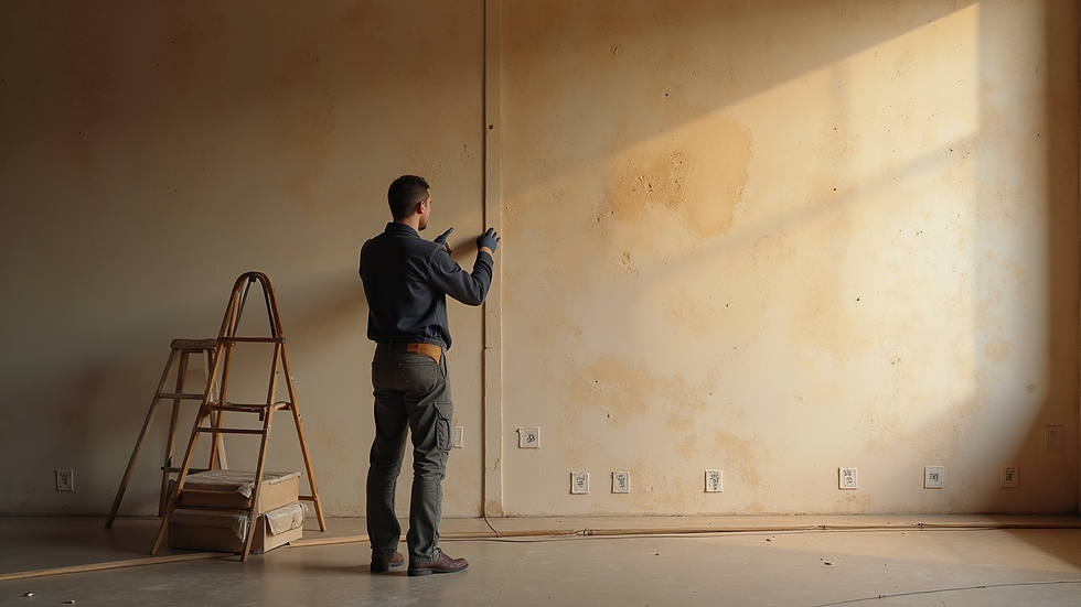 Vue rapprochée d’un artisan appliquant de l’enduit sur un plafond