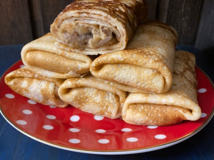 Блинчики с картошкой и грибами