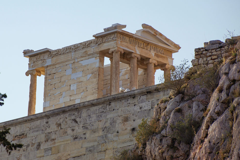The Temple of Athena Nike atop the Acropolis of Athens