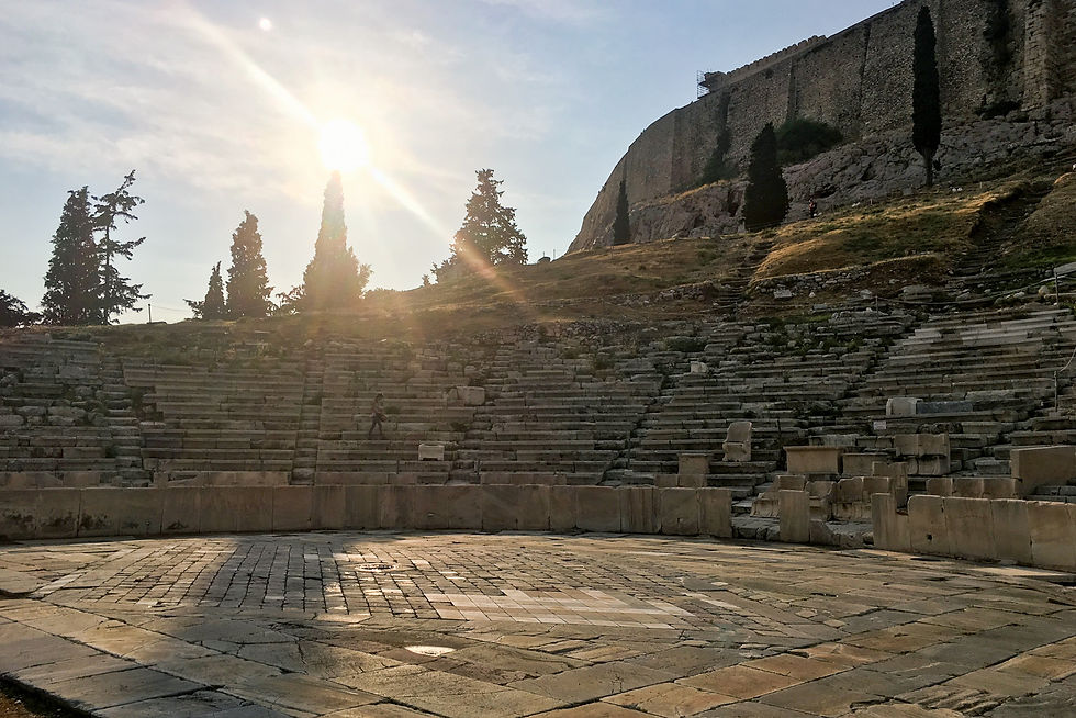 The Theater of Dionysus beneath the fortifying walls of the Acropolis of Athens