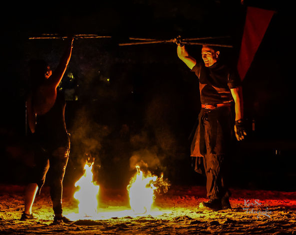 Kitsune Fireart Duo Show Karso Fotografie Feuershow Show Feuerkünstler