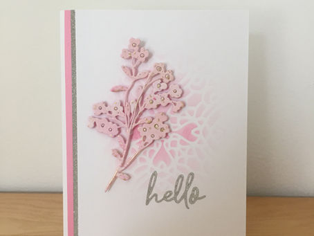 Background stencilled with a die-cut
