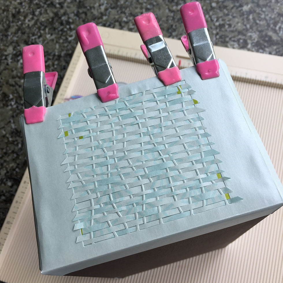 Front side features a paper woven panel