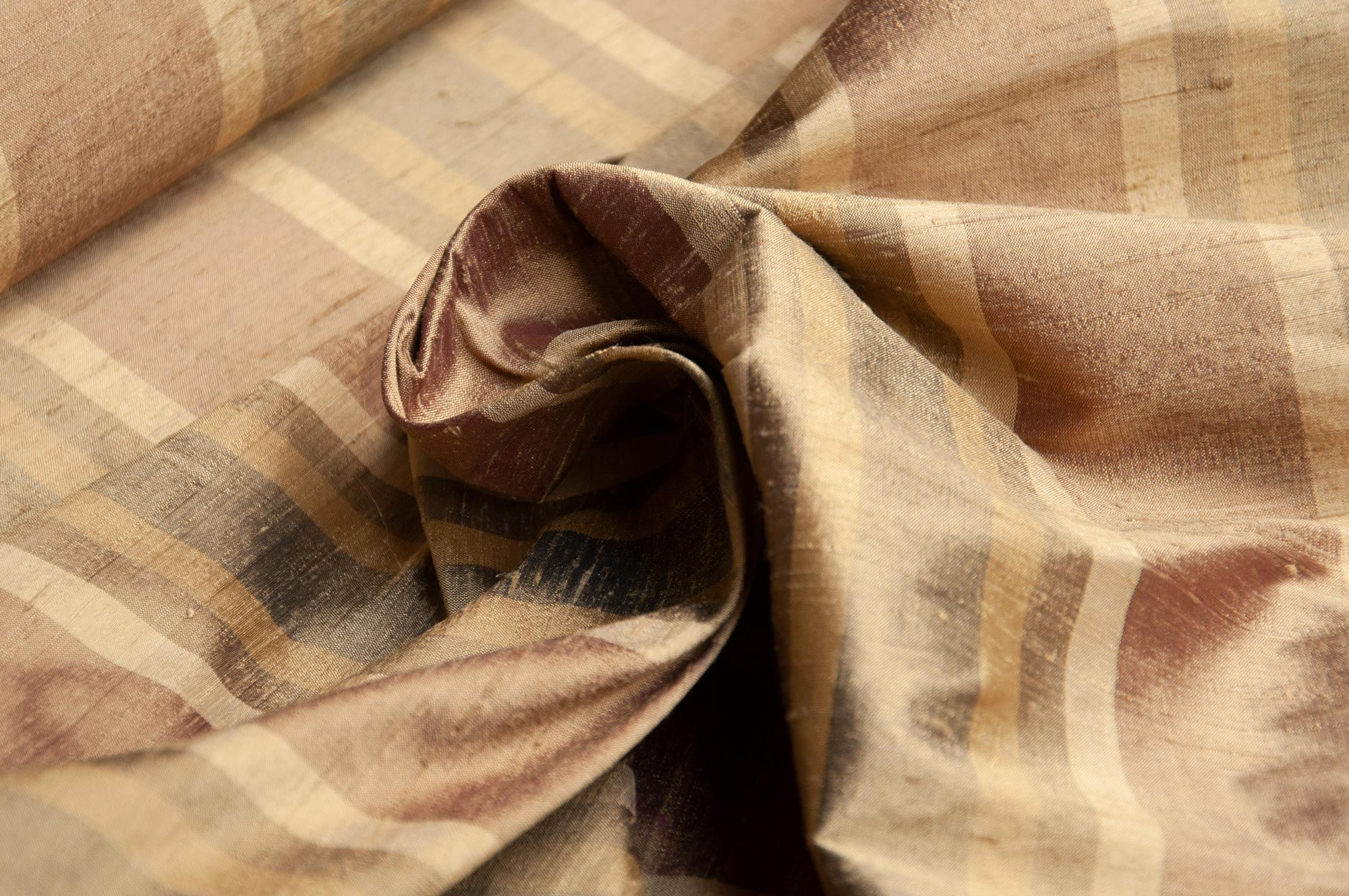 Μεταξωτό Σουά Σοβάζ Ριγέ Καφέ