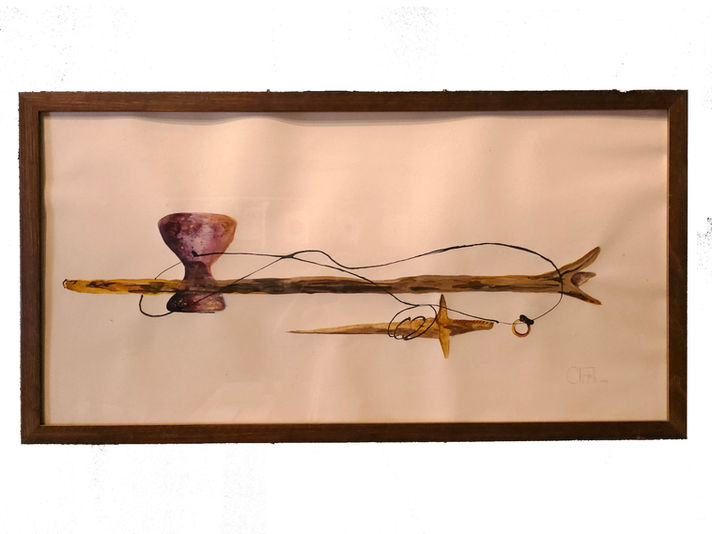 La magia, arte pigmentos naturales sobre papel, acuarela