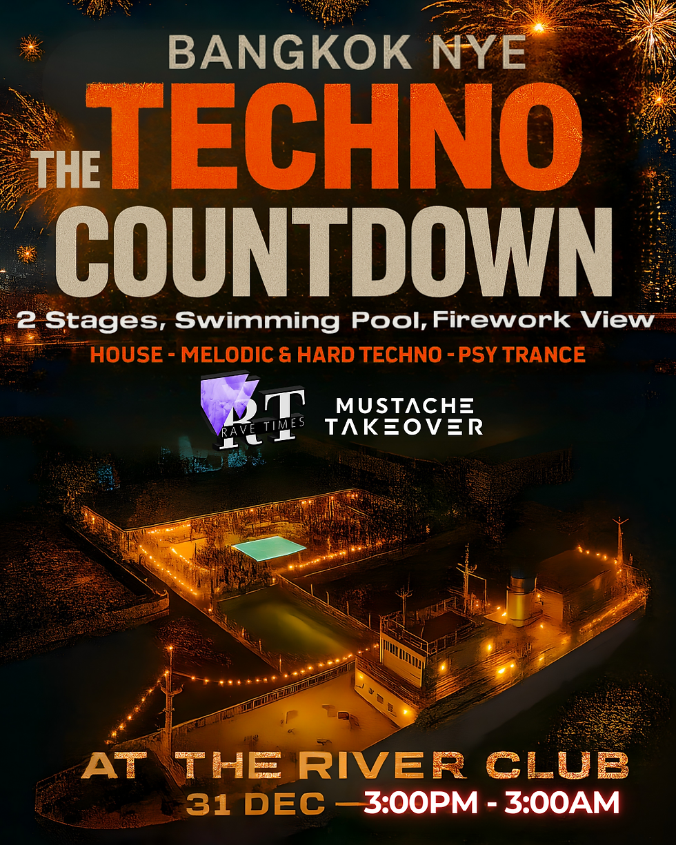 ð NYE | The Techno Countdown | 2 Stages, Swimming Pool, River Fireworks View | by Rave Times x Mustache