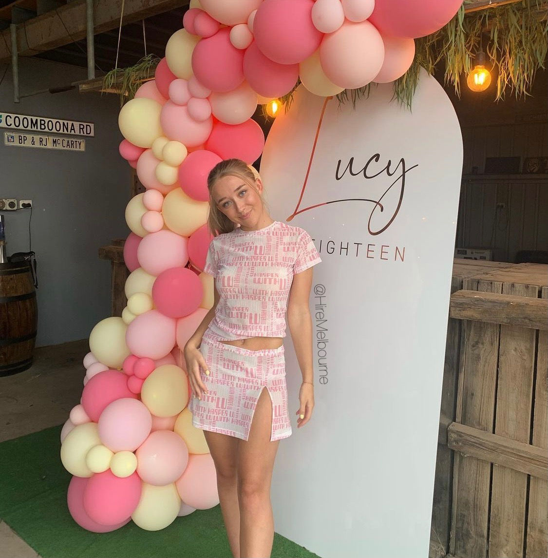 With Harper Lu Monogram Baby Pink Set