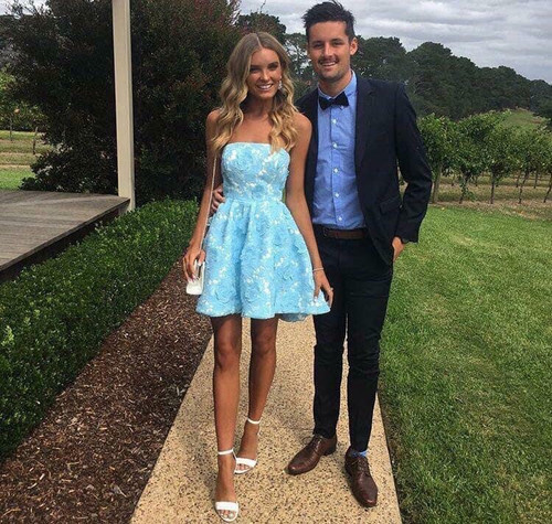 aje sinine dress Terrene Frill Maxi Style # SJ003218. Behold Mini Dress