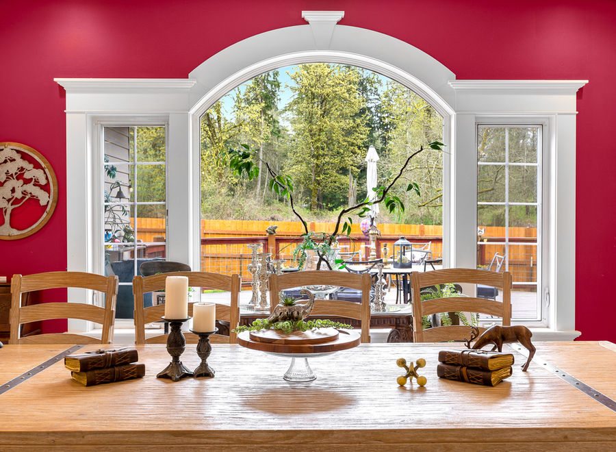 Where the kitchen opens into the living room