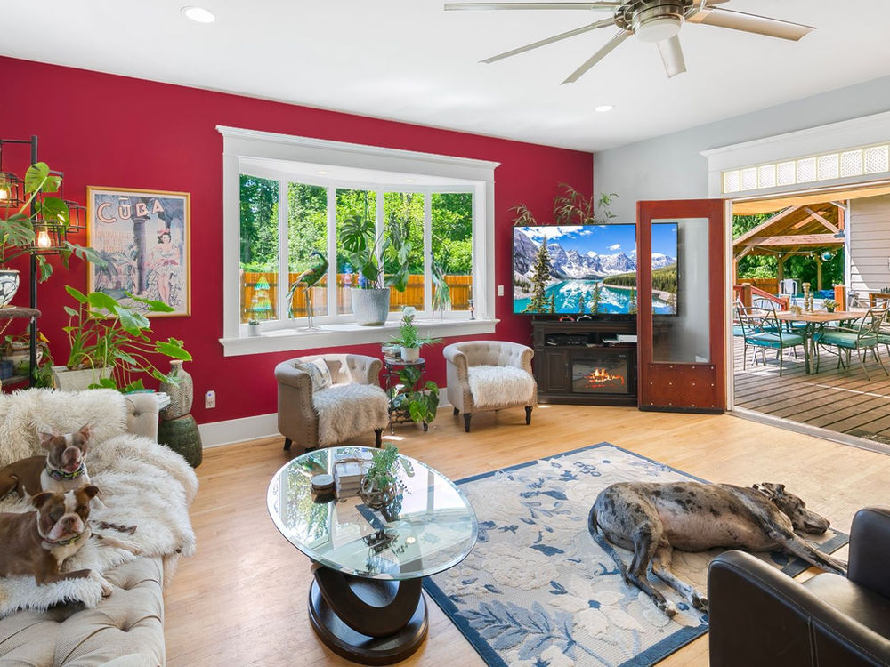 Living Room with patio doors open