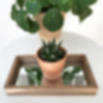 Plateau en bois fond miroir