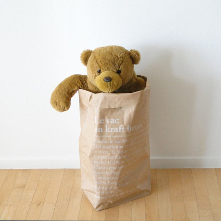 Miniature : Le sac en kraft brun be-poles avec ours en peluche
