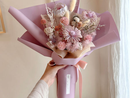 苳日紫色系乾燥花束