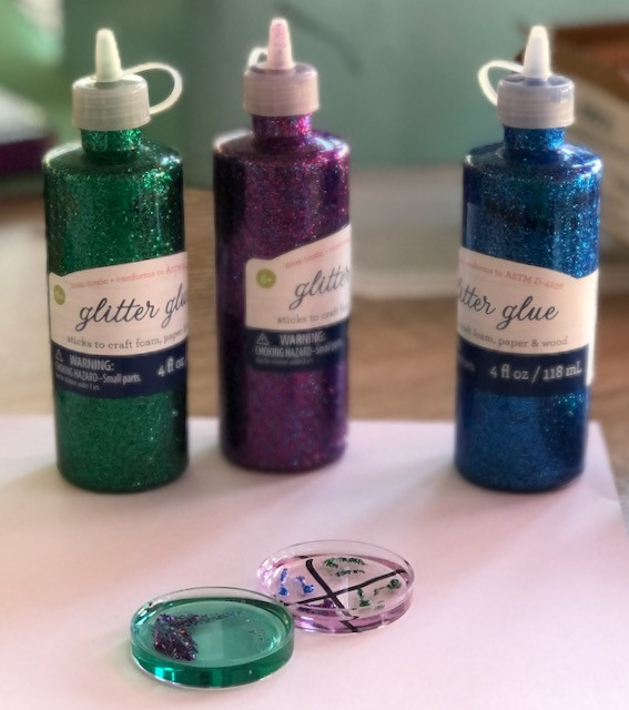 Glitter Glue to draw you microbes with