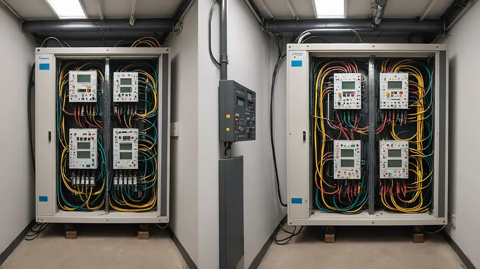 Before and after images of an electrical upgrade project