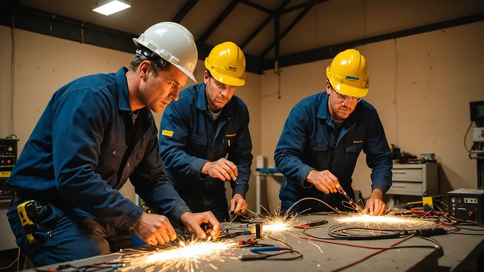 Local electricians hard at work in Mooikloof