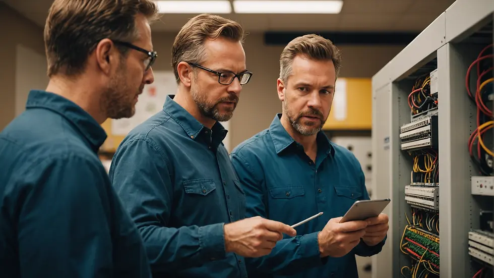 Customer discussing electrical options with a technician