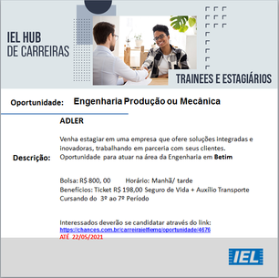 Oportunidade de Estágio!