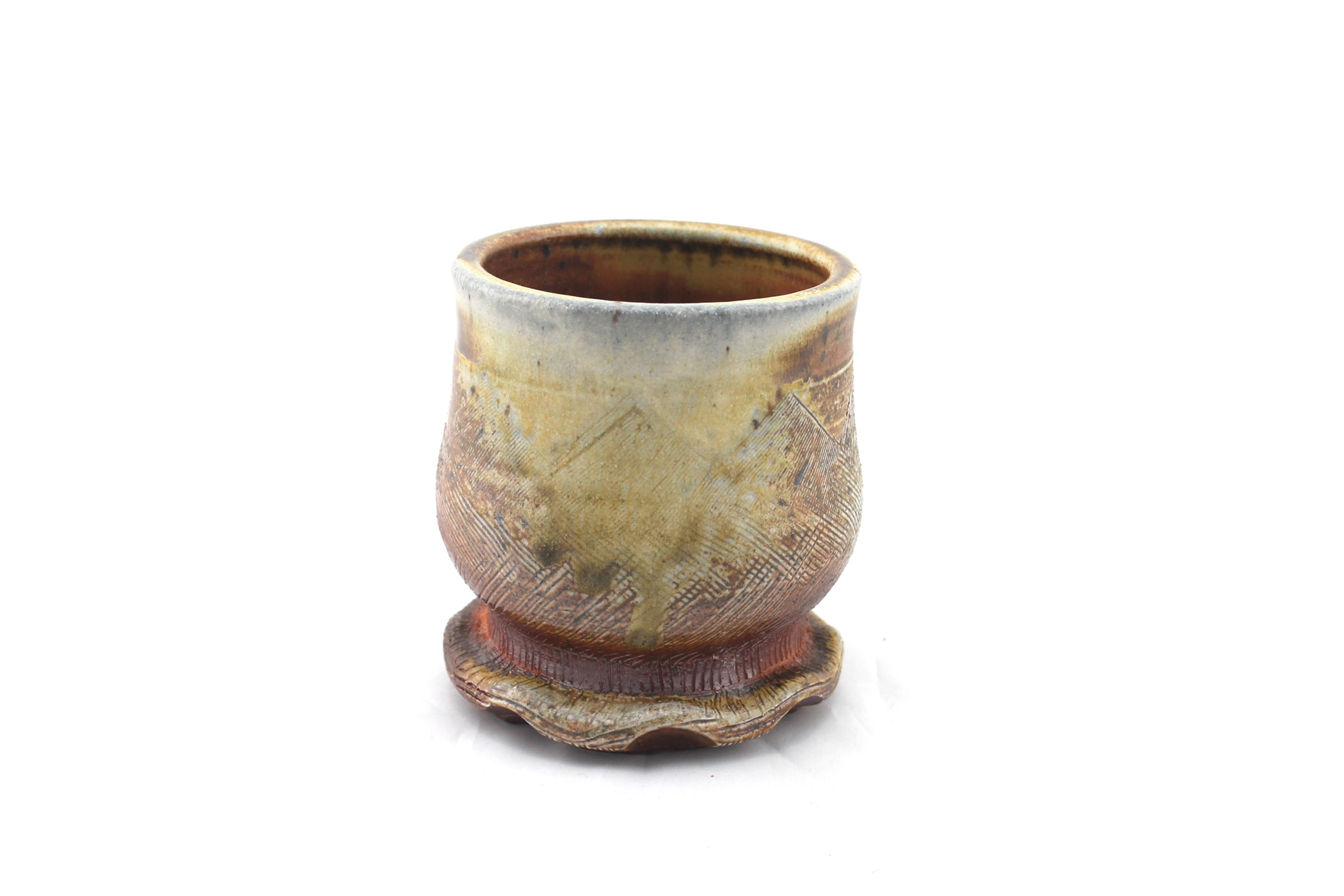 medium cup, wood/soda fired