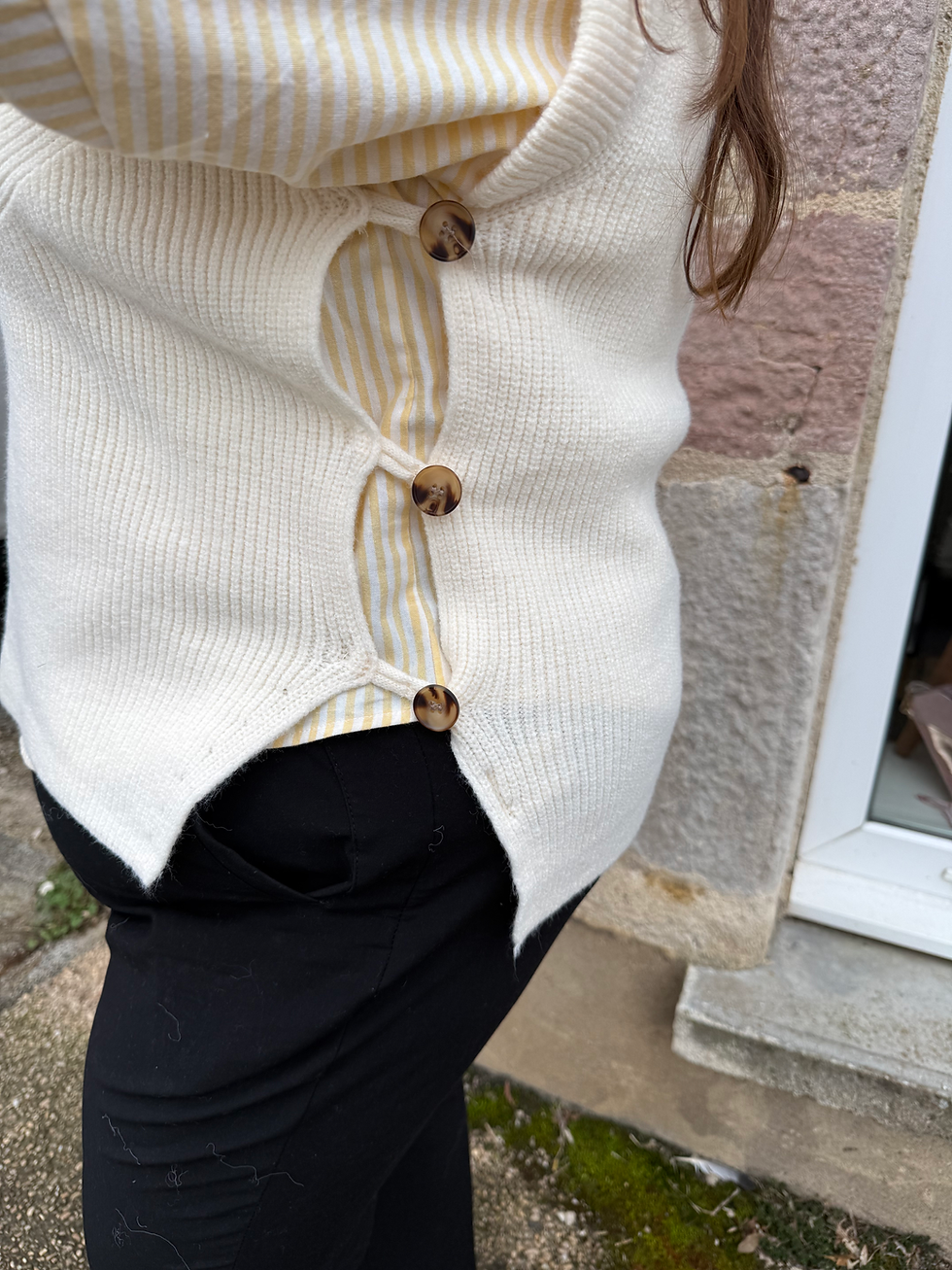Miniature : Pull sans manche crème 