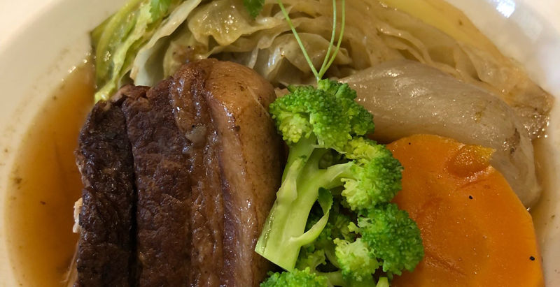 Pot-au-feu with hojicha