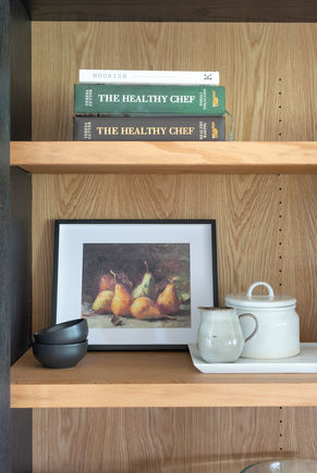 Interior Design Photography by Claire McFerran of this Classic Modern Rustic cabinet style. Influenced by the very popular Studio McGee Style