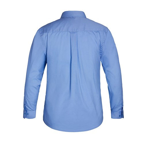 Thumbnail: Aqua Long Sleeved Oxford Shirt with Button Down Collar - White & Sky Blue(SH176)