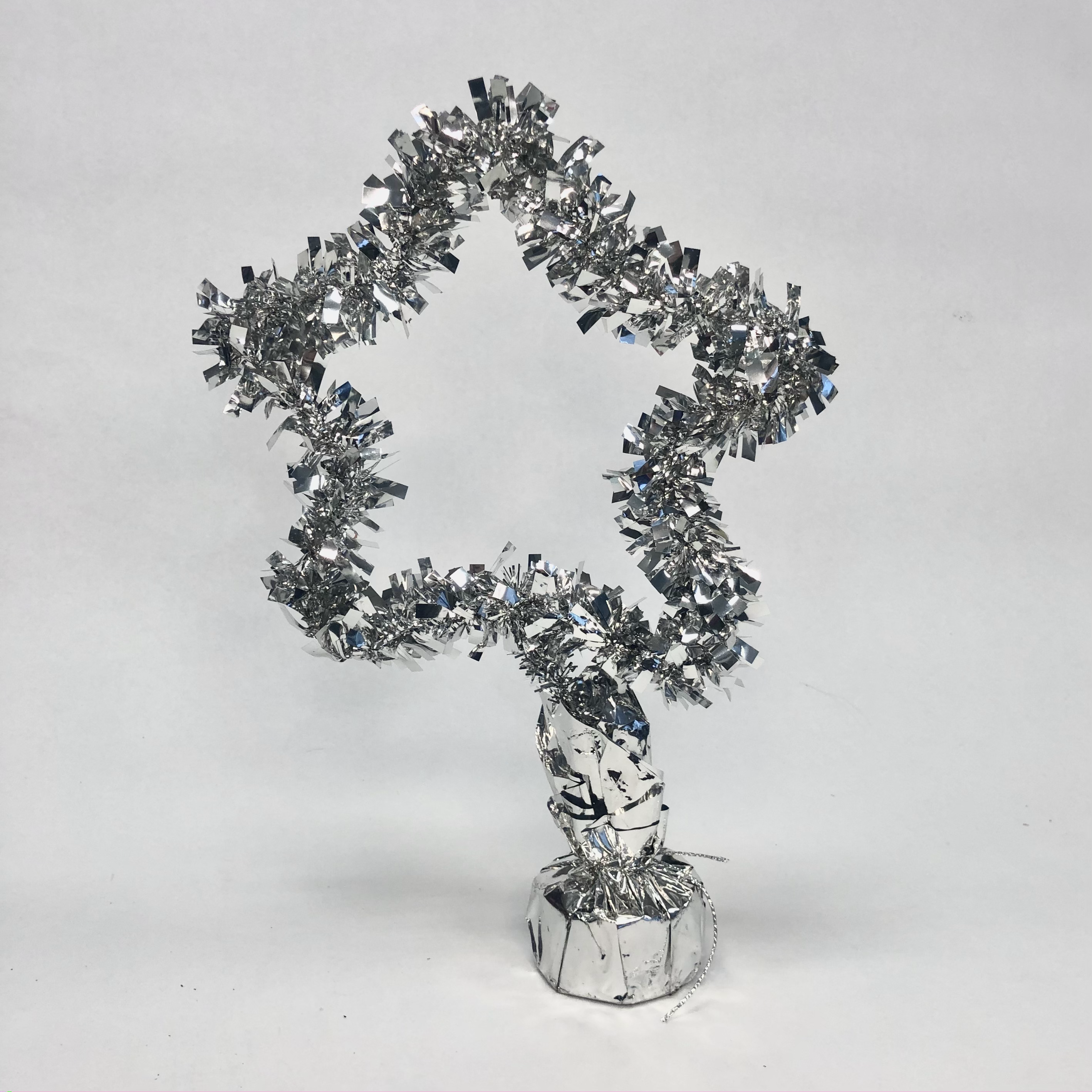 Silver Tinsel Star Table Decorator
