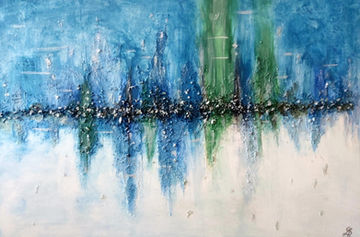 Mixed media abstract textured art painting by Mallorca artist Lucie Balaguer. Buy art by contacting sharon@artistsofmallorca.com or contact the artist directly