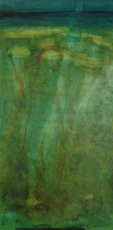 painting of a woman under water