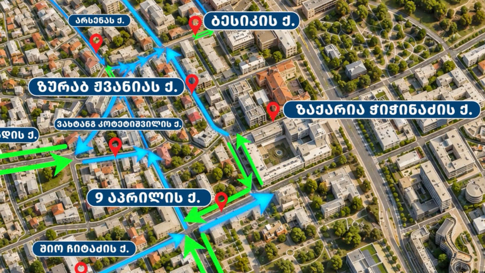 რუსთაველის გამზირის მიმდებარე ქუჩებზე პირველი სექტემბრიდან გადაადგილების დროებითი სქემა ამოქმედდება