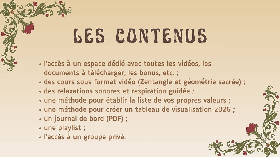 Les contenus de la retraite créative