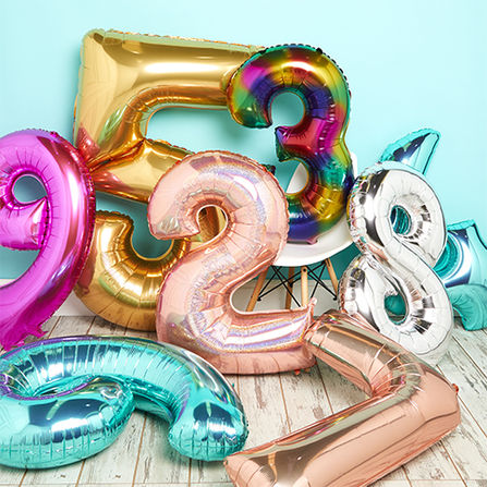 Selection of large helium number balloons