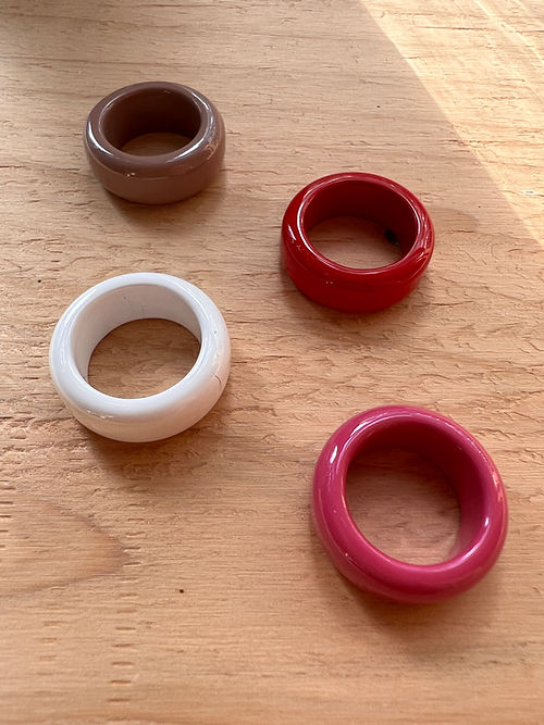 Thin Red Lacquer RIng