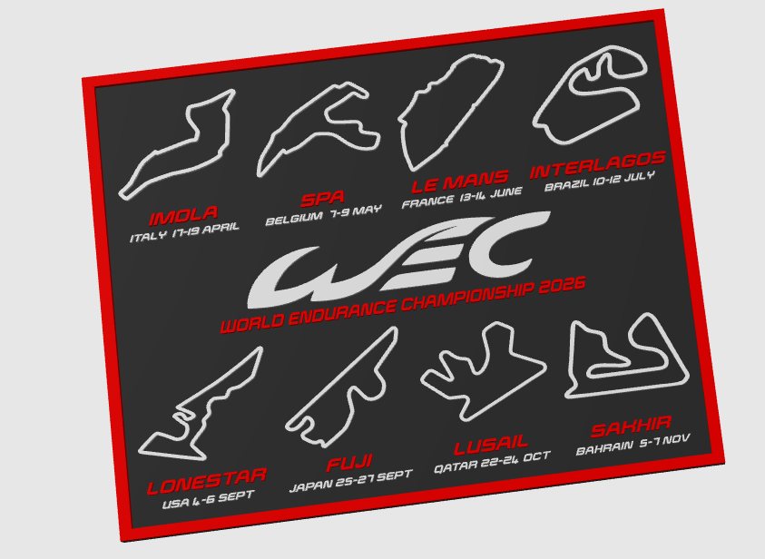 WEC Framed Calendar 2026